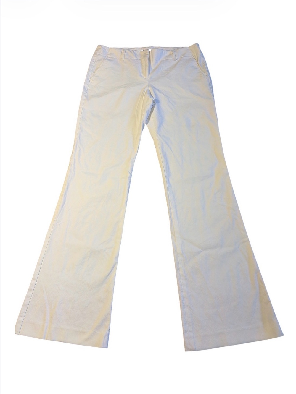 Theory White Wide Leg Stretch Cotton Pants Size 8 Made in USA